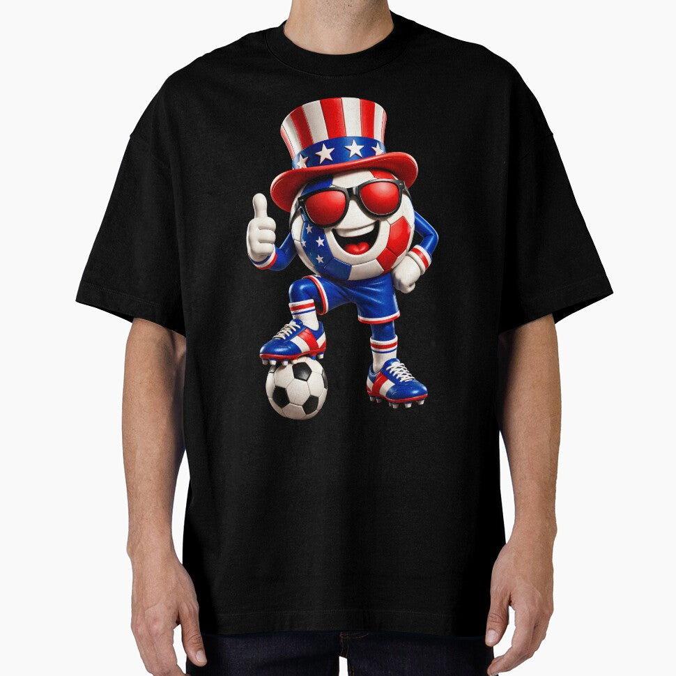 USA Soccer Mascot Funny Patriotic Sports Cartoon Graphic by ArtSpark Studio
