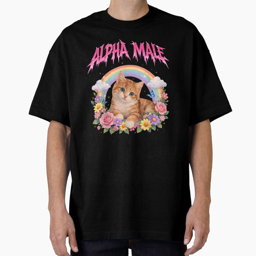 Alpha Male Funny Kitten Rainbow Floral Hilarious Cat Meme Cat Lovers by RDGNR