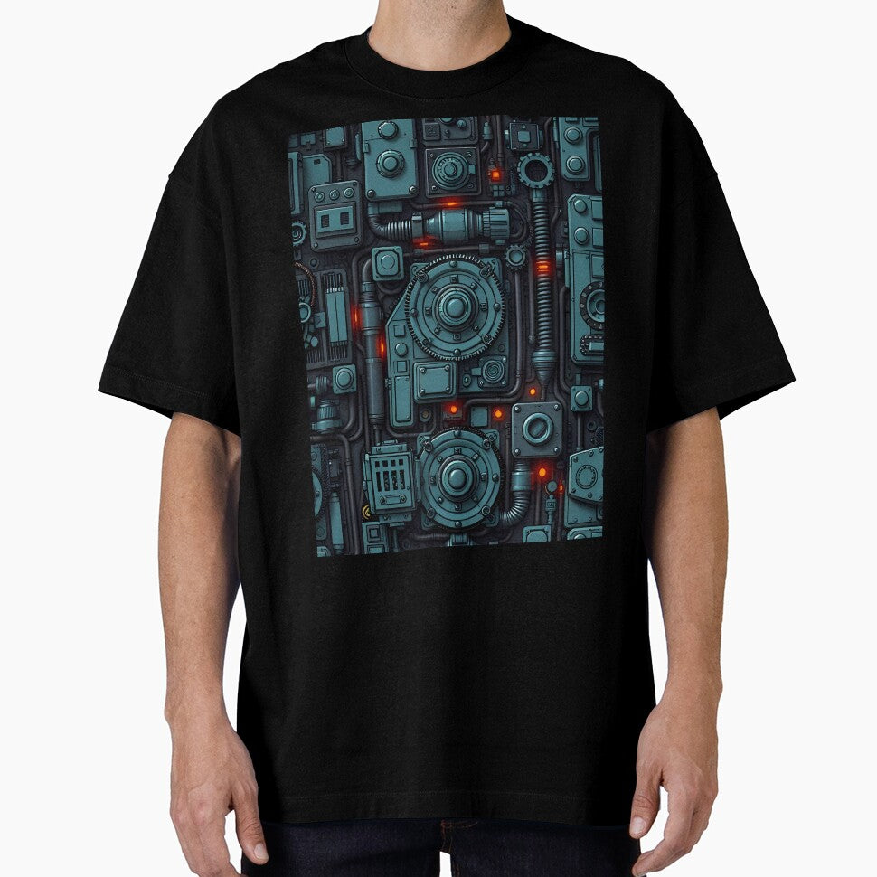 Cyberpunk Tech Panel – Dark Futuristic Industrial Pattern Art by DanjerBoi