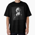 Monochrome Alien in Gas Mask | Dark Sci-Fi Character Portrait by inkoutninja
