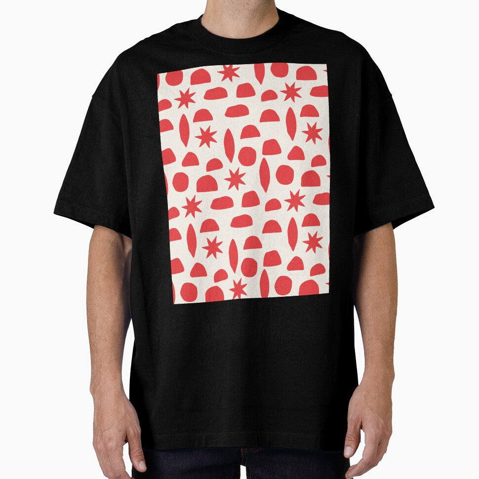 BOHO HENRI MATISSE CHARCOAL VINTAGE RED ON CREAM by blomastudios