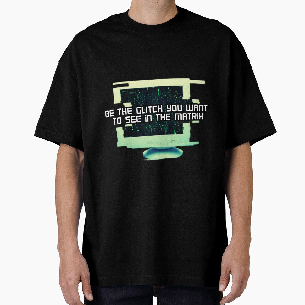 Be the Glitch Sticker – Glitchy Computer Design, Matrix-Inspired Cyberpunk Aesthetic by Allie-Vesper
