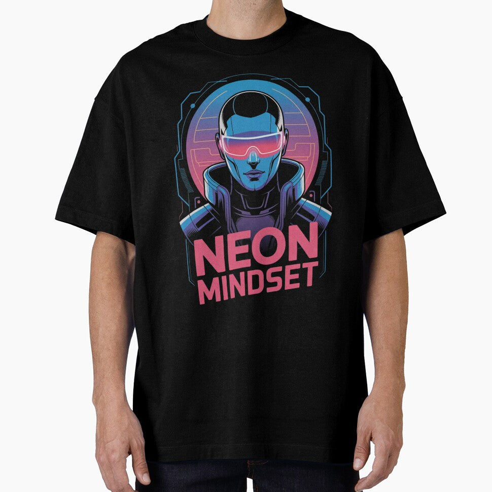 Neon Mindset – Cyberpunk Minimalist Line Art Vector | Futuristic Sci‑Fi Design by Design_Your_Day