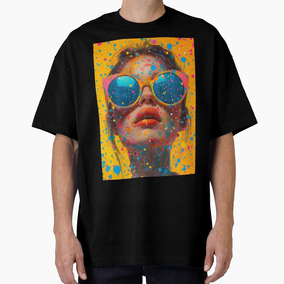 Colorful Paint Woman Sunglasses Bold Pop Art Print by VUK VESOVIC