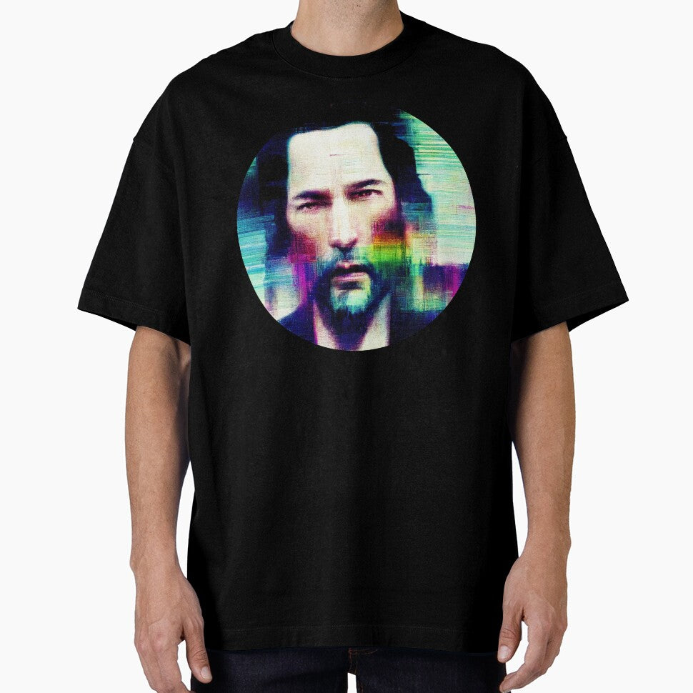 Glitch-art portrait of Keanu Reeves by Åveline Dvorak