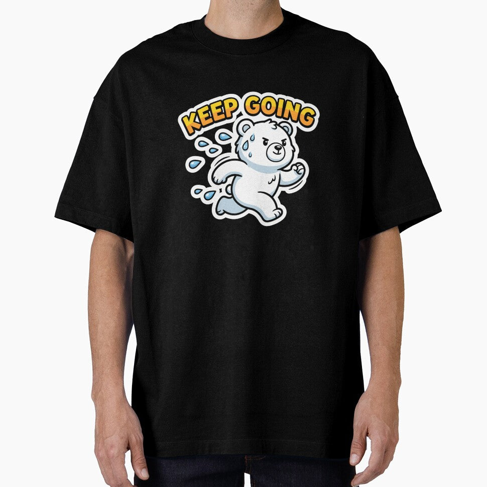 Keep Going - Cute Running Bear Motivational Sticker by Atlant11