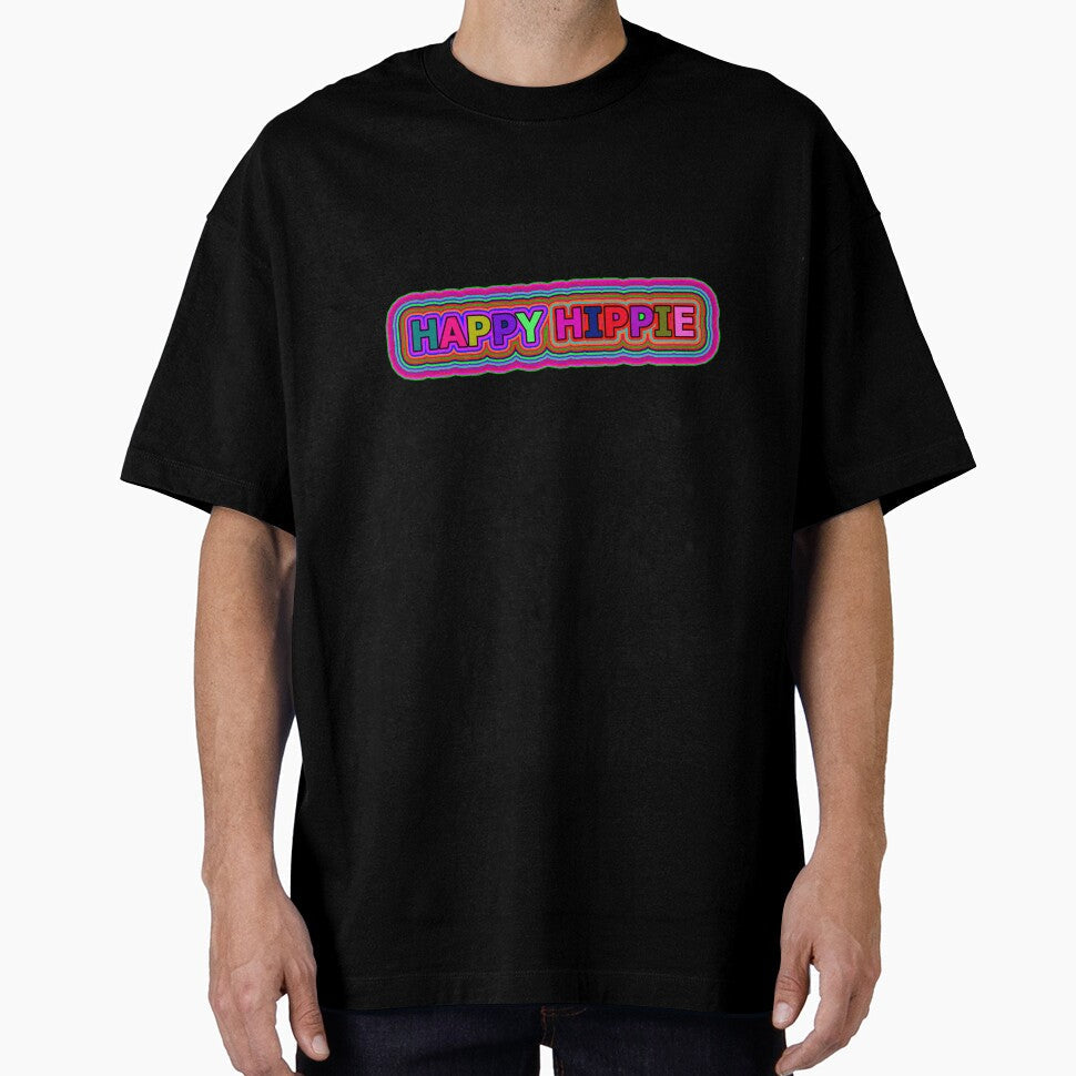 Colorful Happy Hippie Words Free Spirit Colorful Retro Lines 4 of 4 by Beachy