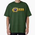 Gold SOCCER Australia Flag Ball Breaking Through — Matildas Socceroos Football Fan Art Tee, Sticker, Poster by thesmilngnature