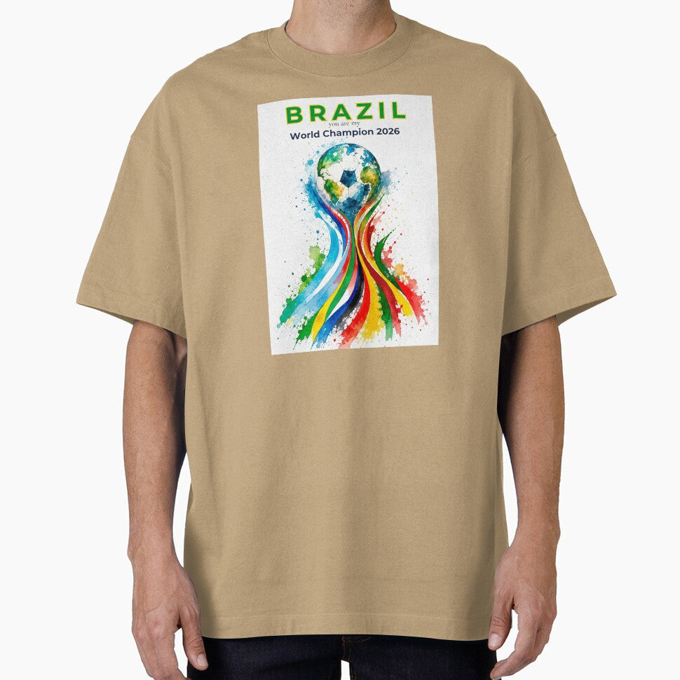 Brazil 2026 World Cup Champion Watercolor Football Art by EMC Store