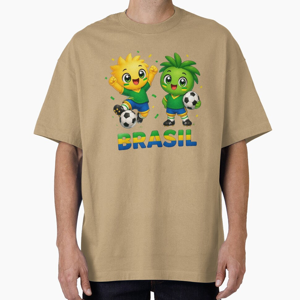 Brazil Kawaii Football Mascot Duo Cartoon by World-of-Magic