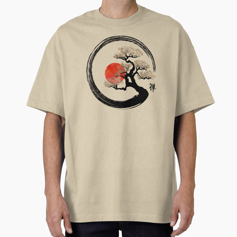 Enso Circle and Bonsai Tree on Canvas by k9printart
