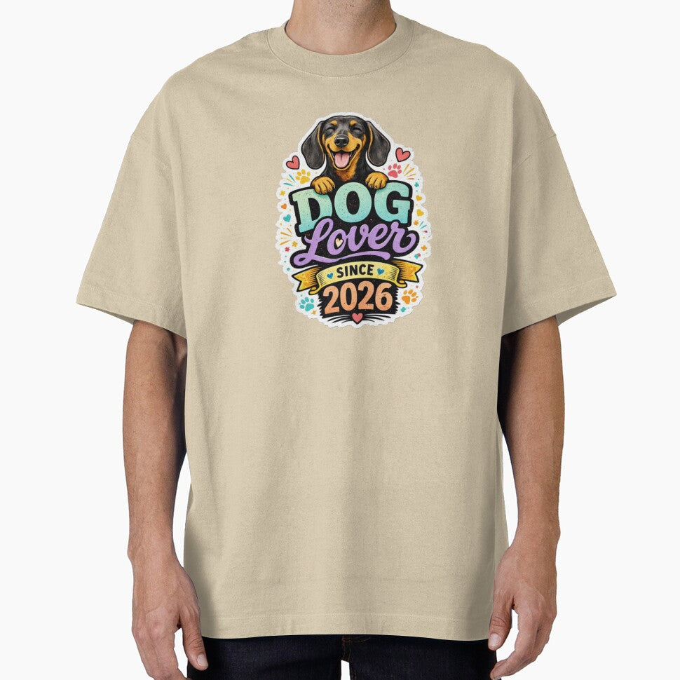 Dog Lover Since 2026 Cute Dachshund Sticker Gift by InjeyArt