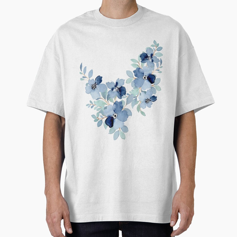 watercolour blue flowers by the snowghost