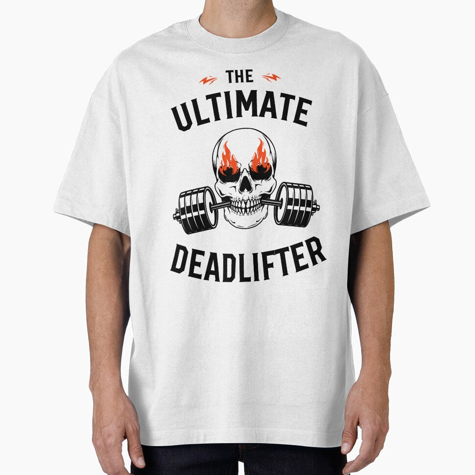 Black White Red Modern Aesthetic Skull Illustration Fitness T-Shirt by moro-arts