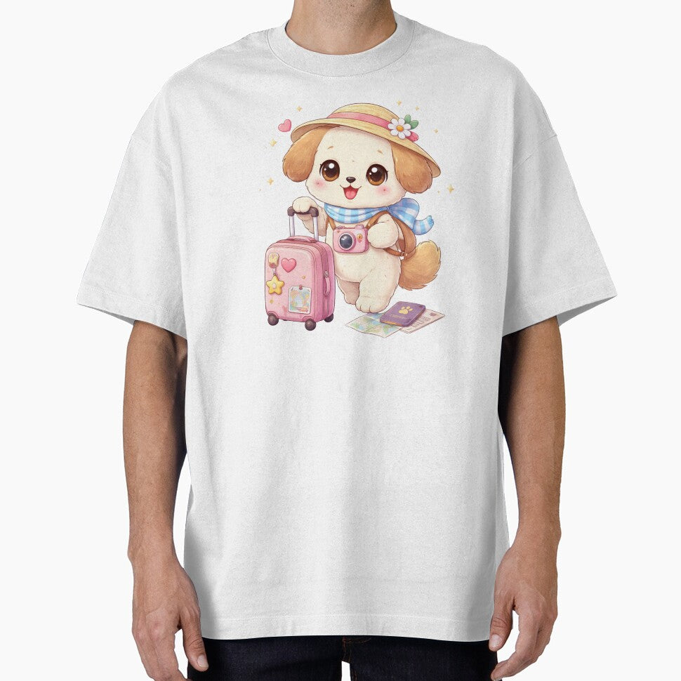 Kawaii Puppy Travel Adventure - Cute Pastel Dog with Suitcase. by Lylysun