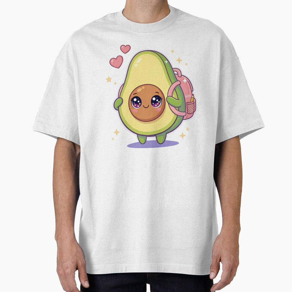 Kawaii Avocado with Backpack - Pastel Cute Food Character. by Lylysun