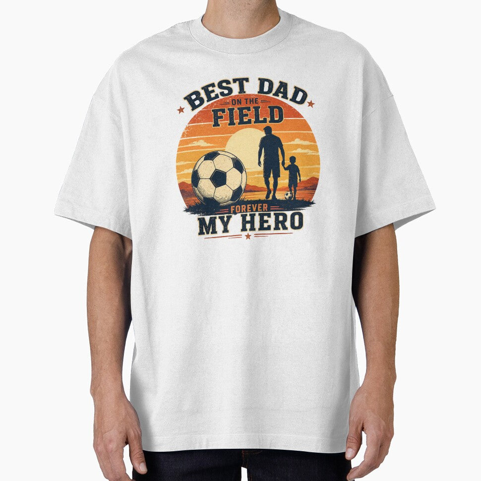 Best Dad On The Field Soccer Hero Vintage Sunset by Grump and Co