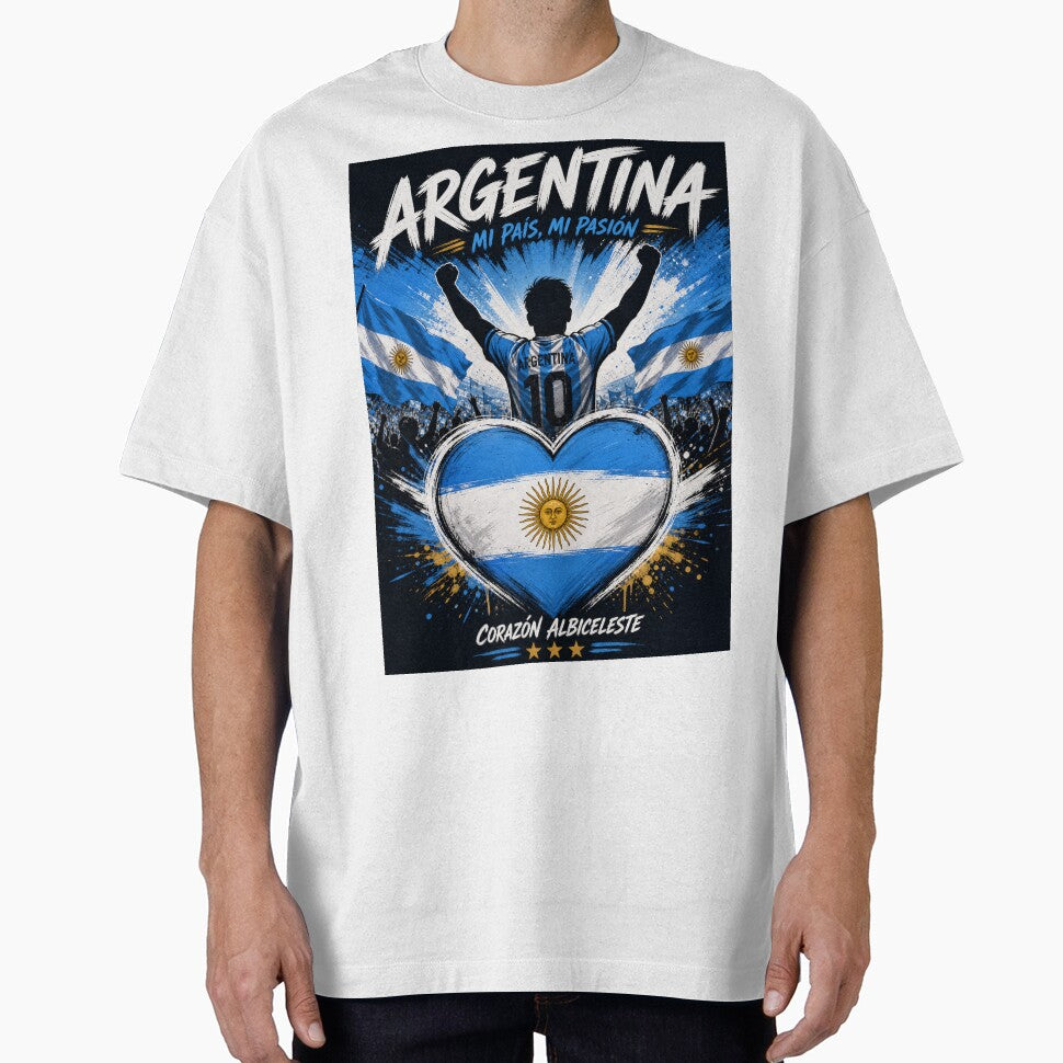 Argentina Flag Heart – Football Fan Pride Design by Jandedan