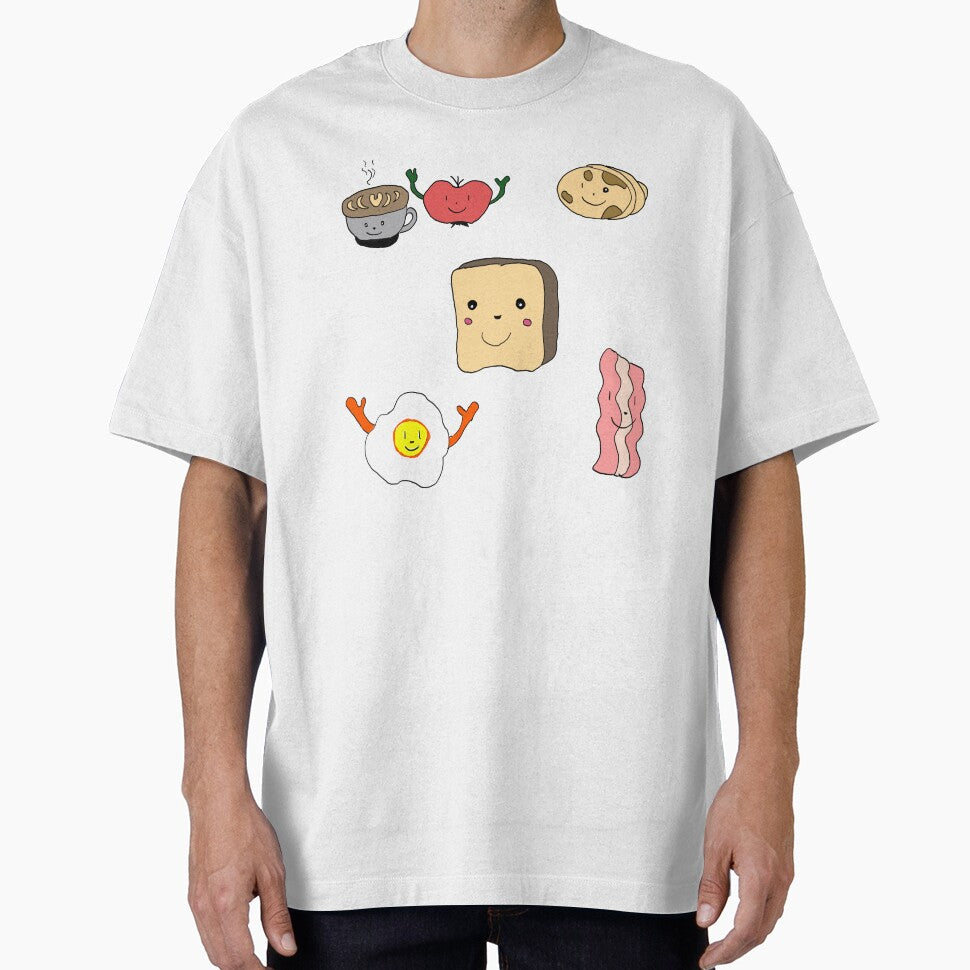 Kawaii Breakfast Friends  Cute Coffee, Pancakes & Eggs Illustration by Najomiartstudio