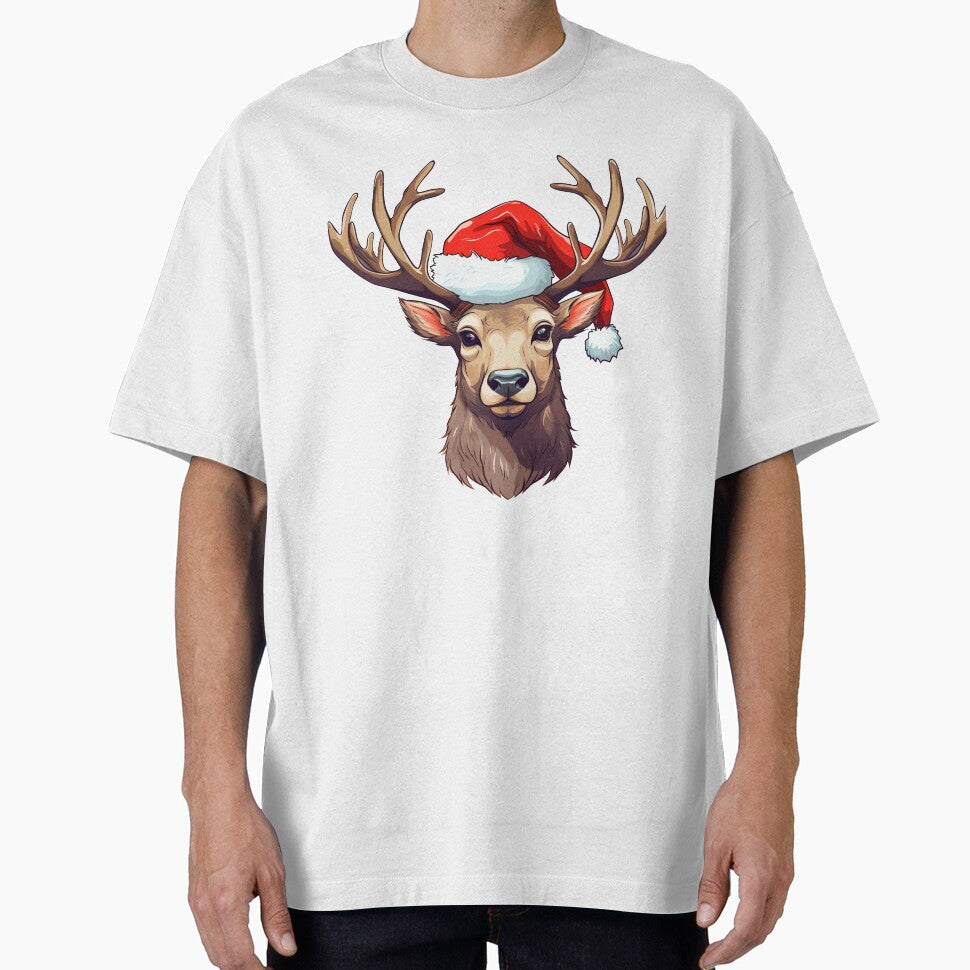 Adorable Christmas Reindeer donning a Santa Claus hat by MOA-trends