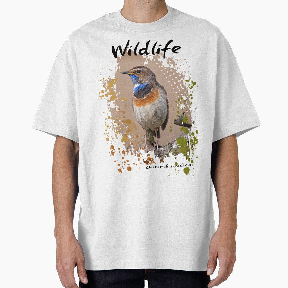 Wildlife Bluethroat on White by Green Bird Design
