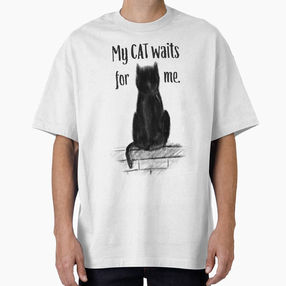 My Cat Waits For Me – Cat Lover Design by  BlankPaper Clothing