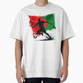 Morocco Soccer Player Art — Maroc Football Flag Action Fan Print by icemanphotos