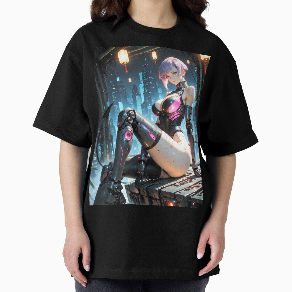 Cyberpunk Android Anime Girl Neon Futuristic Sci Fi by BorgSpareParts