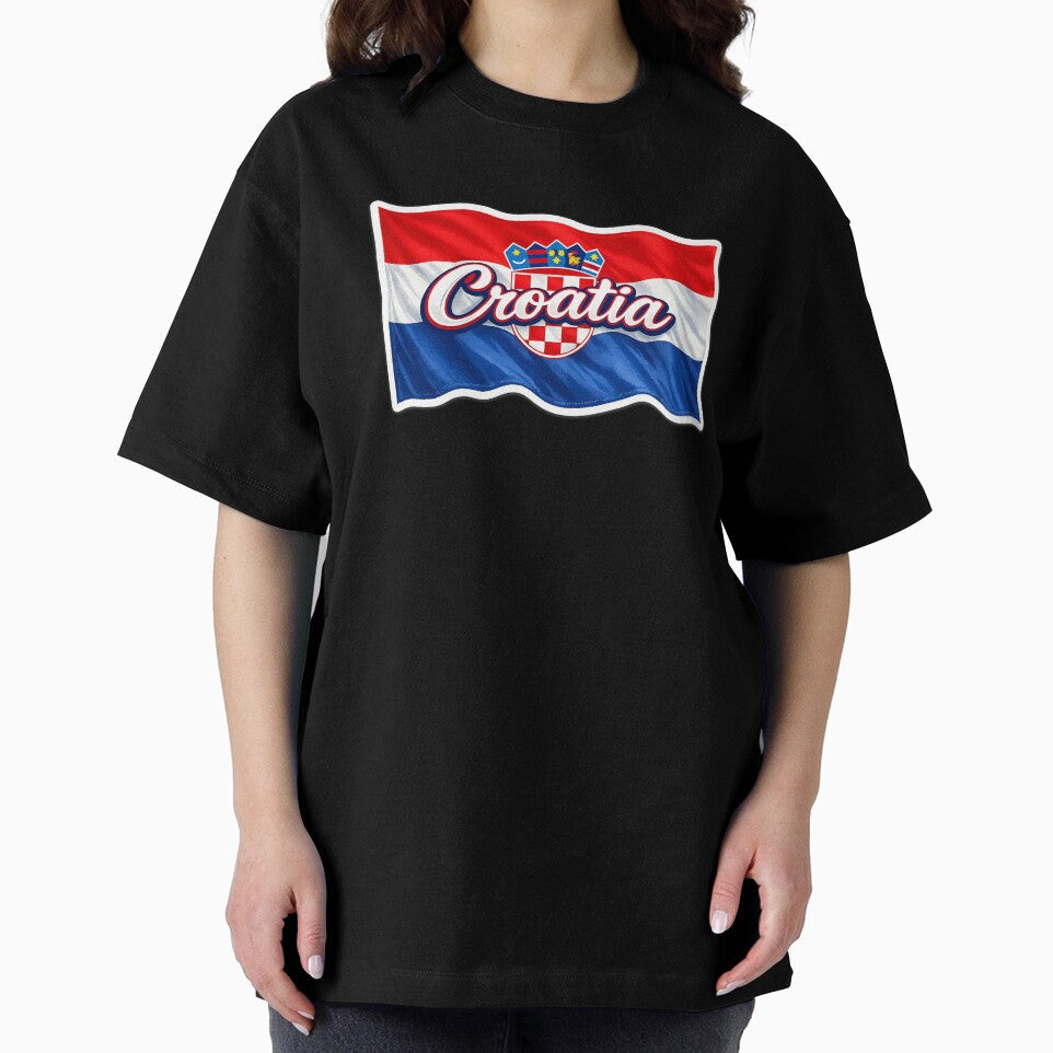 Croatia Waving Flag Typography – Croatian National Pride Design by GarnerSupplyCo