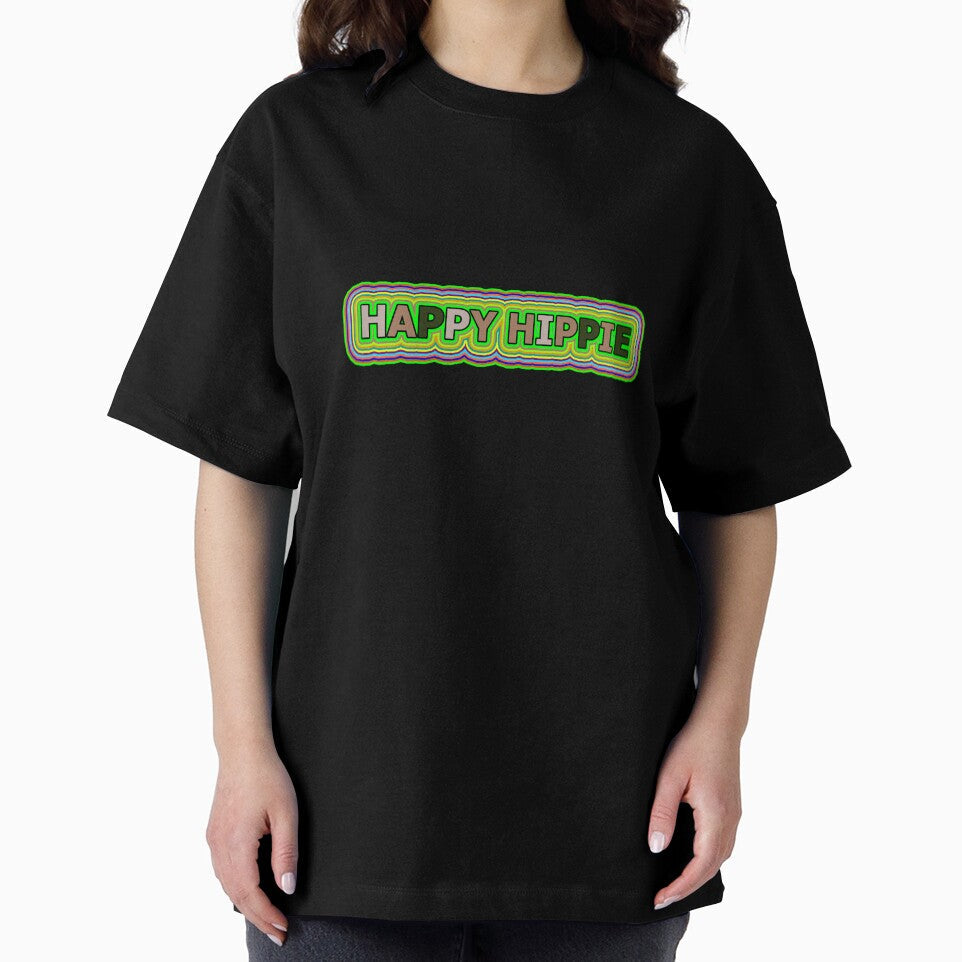 Happy Hippie Words Hippie Vibes Retro Lines 2 of 4 by Beachy
