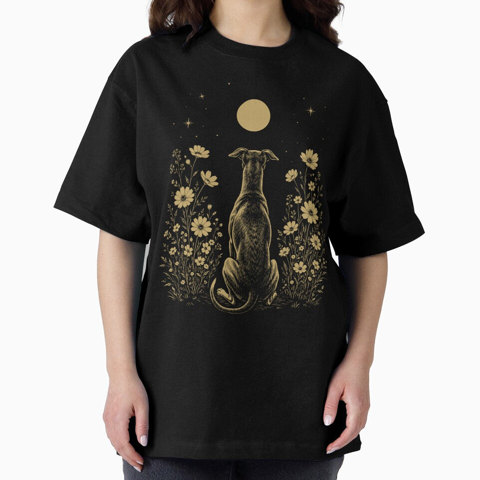Italian Greyhound Moon Night Flower Minimalist Boho Dog Lover by DoodleTortle