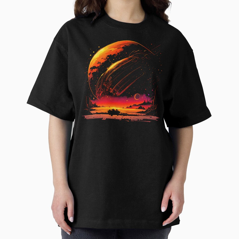 Futuristic Red Fantasy Landscape by ByteyCreatives