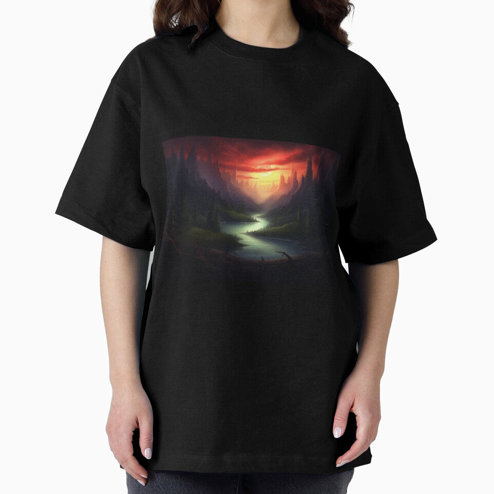 Dark Fantasy Landscape - Red Sunset by Fantasy Masterpiece
