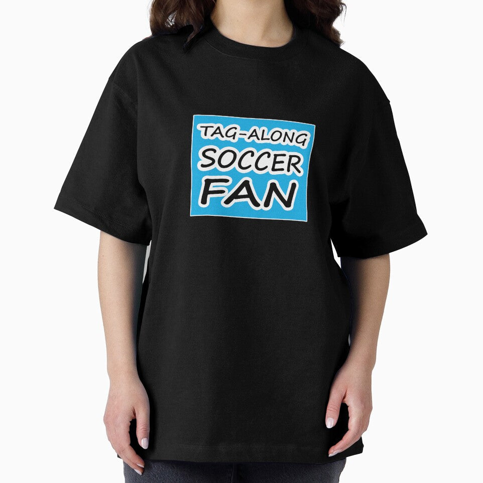 Tag-Along Soccer Fan - Words on Blue Background by Beachy