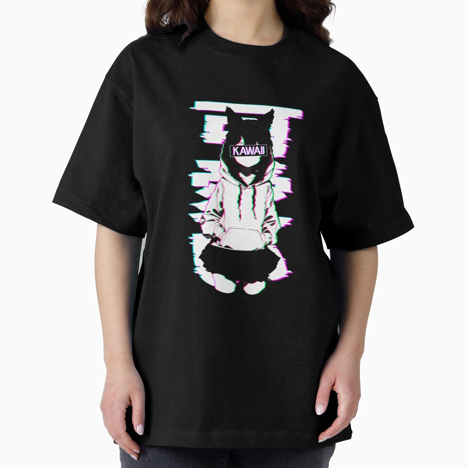 Kawaii Nekomimi Anime Cat Girl Glitch Art by GGGMerch
