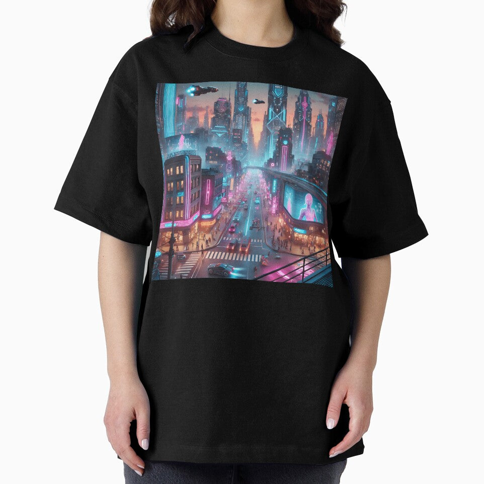 Neon Future - Cyberpunk Cityscape Digital Art by Simple_Lines2025