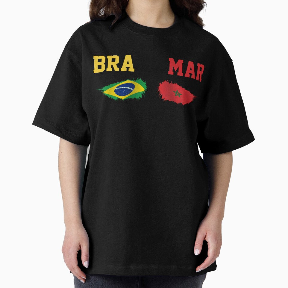 Brazil vs Morocco 2026 Matchday Brush Flag Graphic by axiksa10