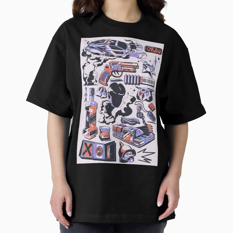 Retro Futuristic Cyberpunk Tech Design by Gram-exe