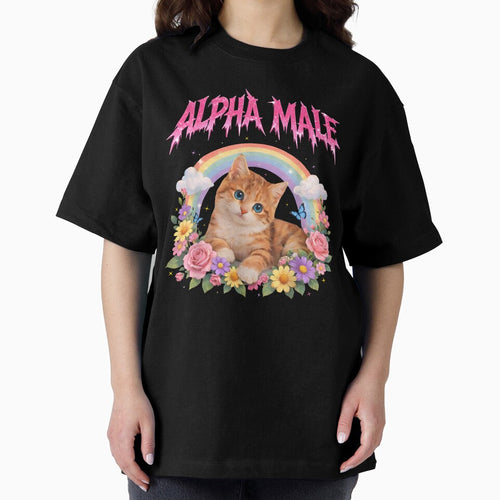 Alpha Male Funny Kitten Rainbow Floral Hilarious Cat Meme Cat Lovers by RDGNR