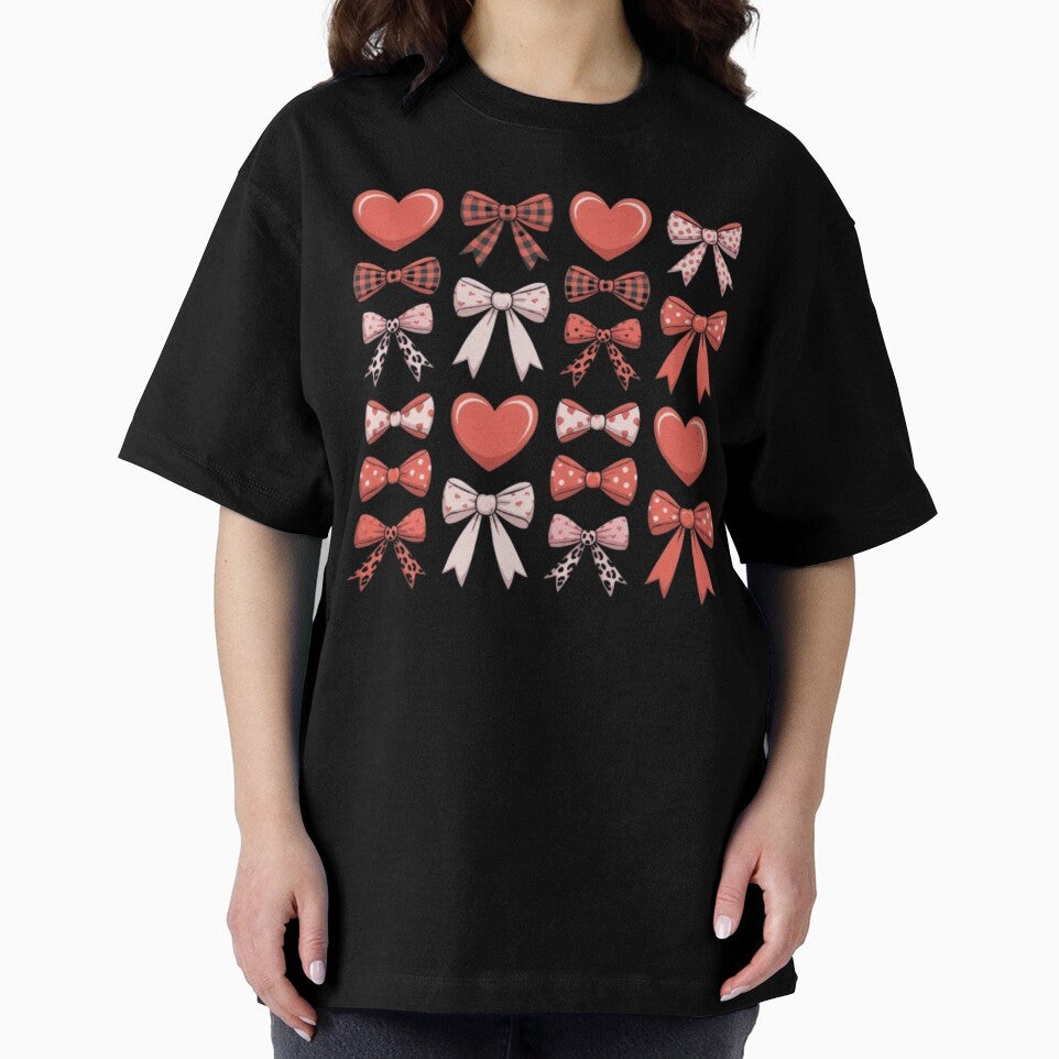 Valentine Coquette Hearts & Bows T-Shirt | Leopard Print Bow Aesthetic Shirt | Girly Valentine Outfit by Youpiworld