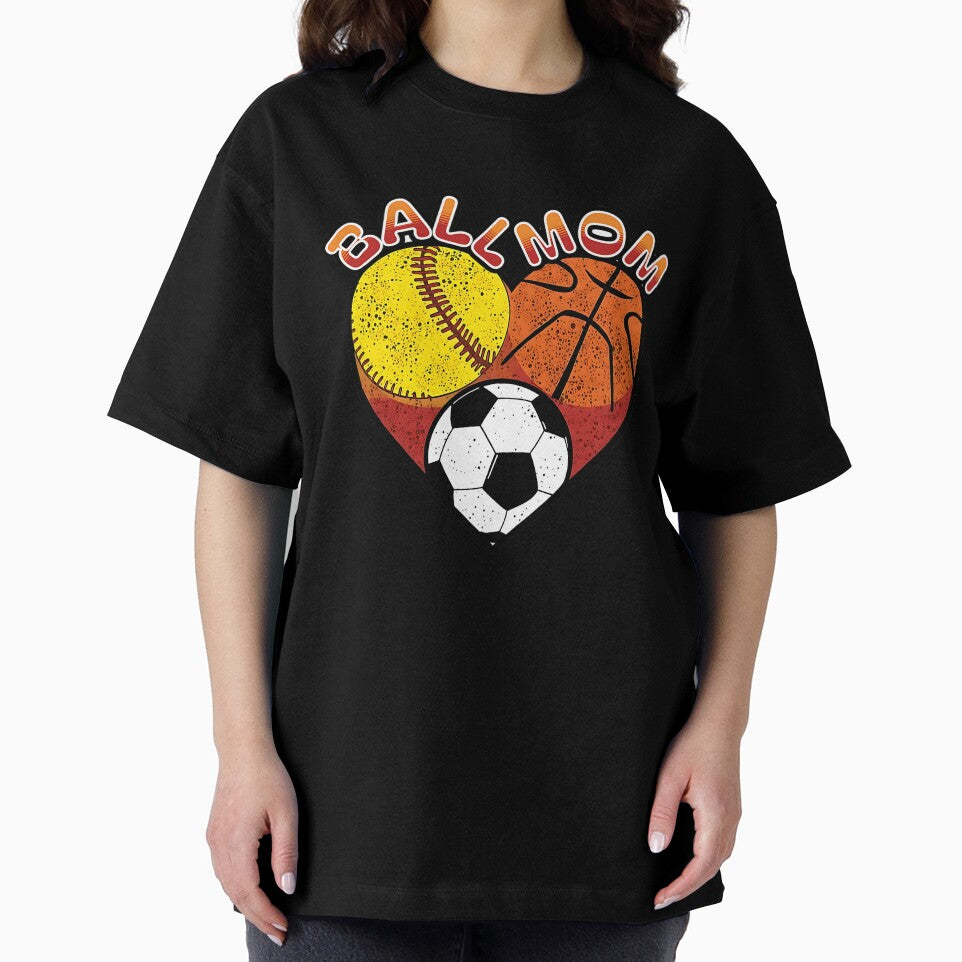 Ball Mom Heart Design Softball Basketball Soccer Sports by ArtDesignTp