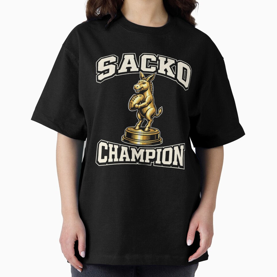 Sacko Champion Fantasy Football Shirt Funny Last Place Trophy League Loser Donkey Trophy Tee by Grayson809
