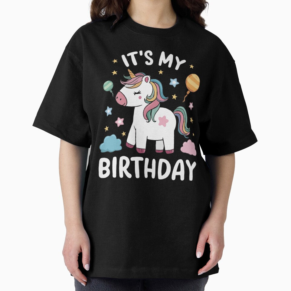 It's My Birthday Unicorn – Cute Rainbow Unicorn Birthday Girl Party Tee by ILYASSE1