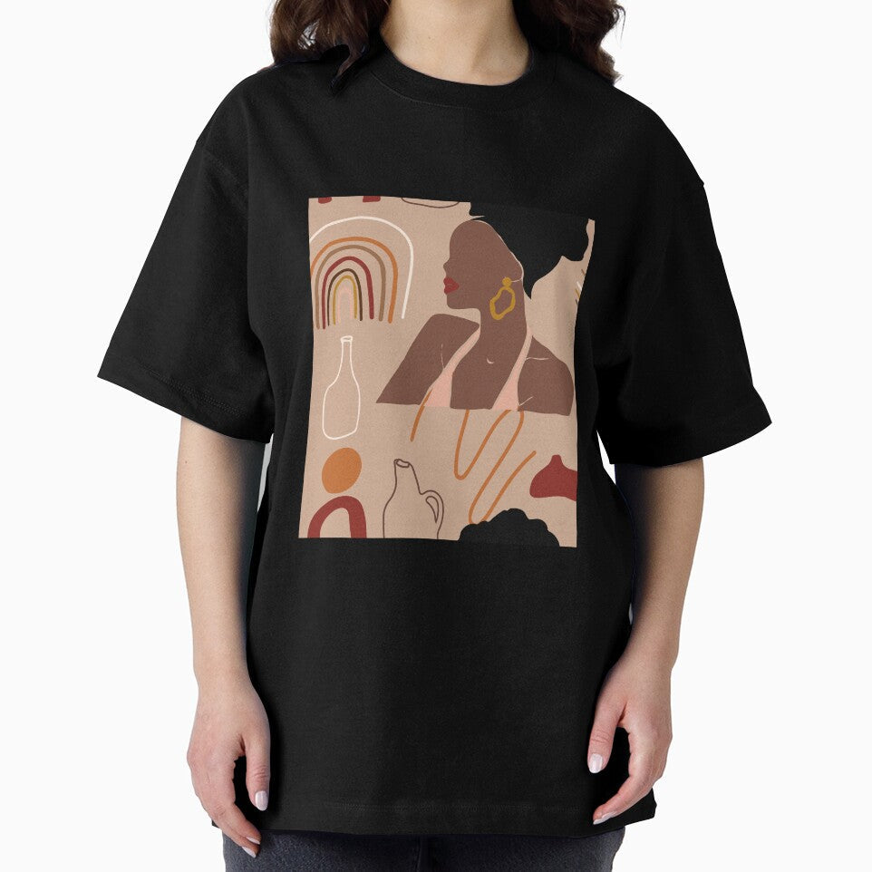 Boho Style Woman With Rainbow and Abstract Lines by Sohee Jin
