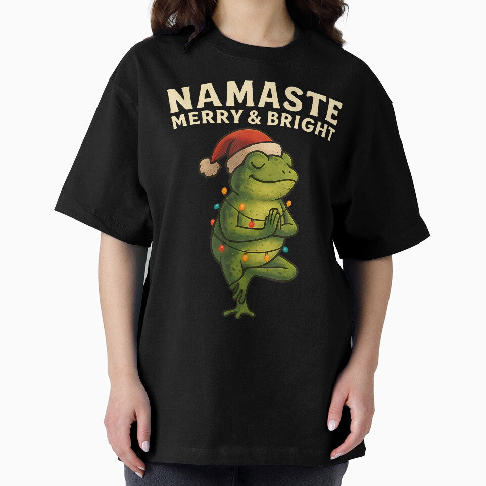 Funny Yoga Frog Christmas Lights Namaste Holiday Vibes by ConnieDora