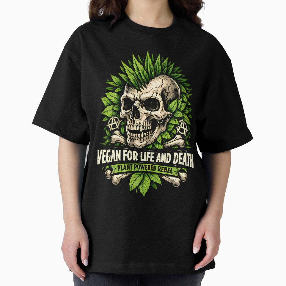 Vegan Punk Skull Plant Powered Rebel by Cat-butt-shirts