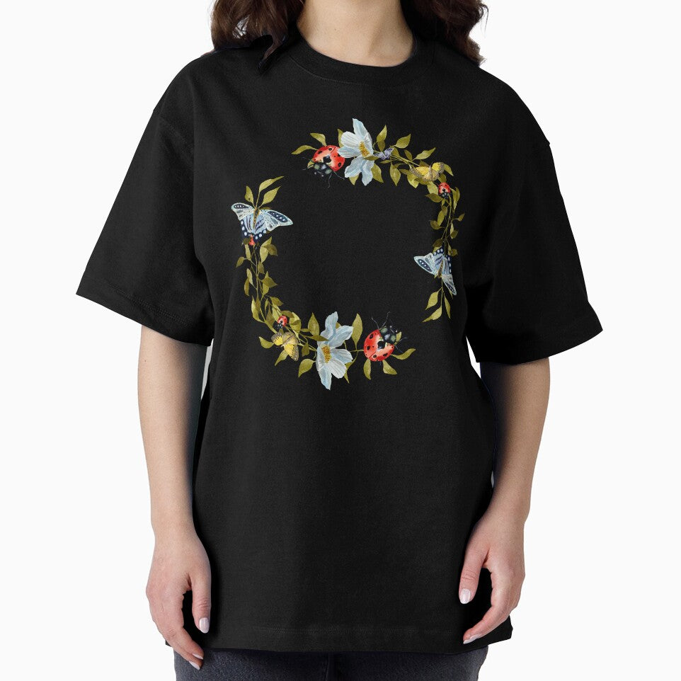 Wreath flower leaf butterfly liana cute watercolor black by Yana Mustafina | Boho Soulful Designs