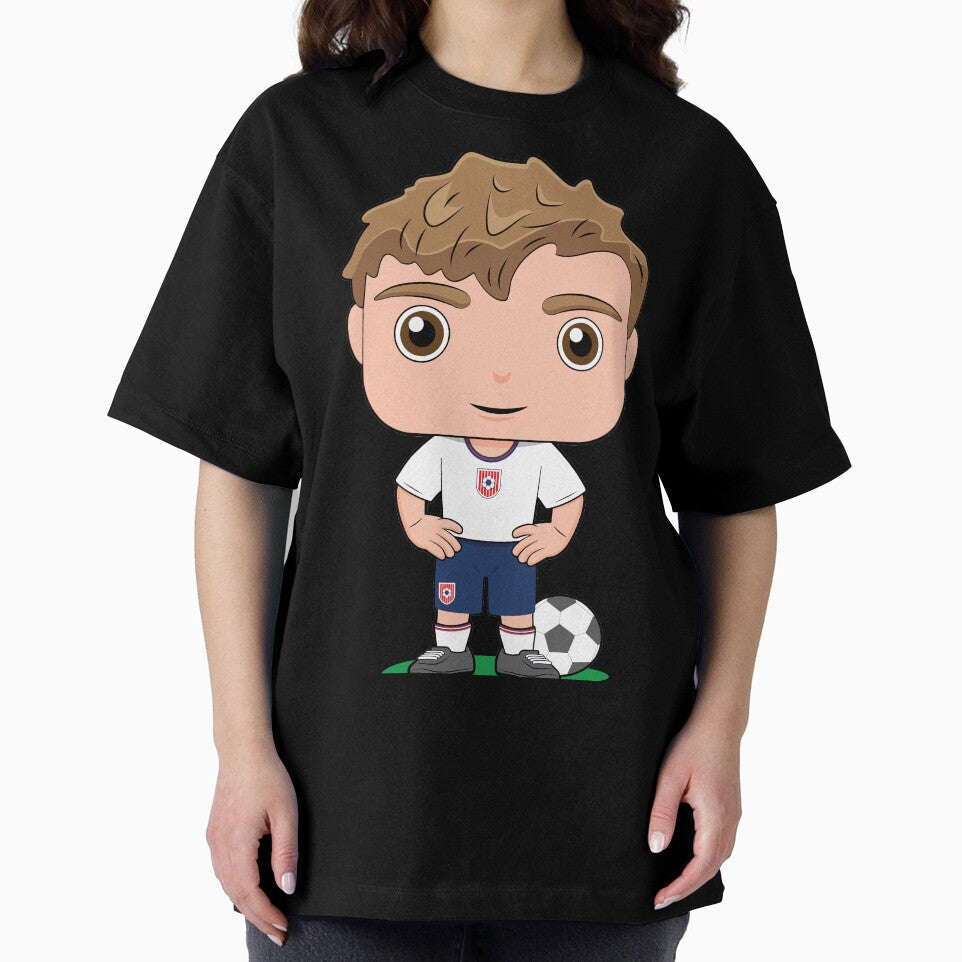Cute soccer boy player design in blue white kit by essjaydesigns