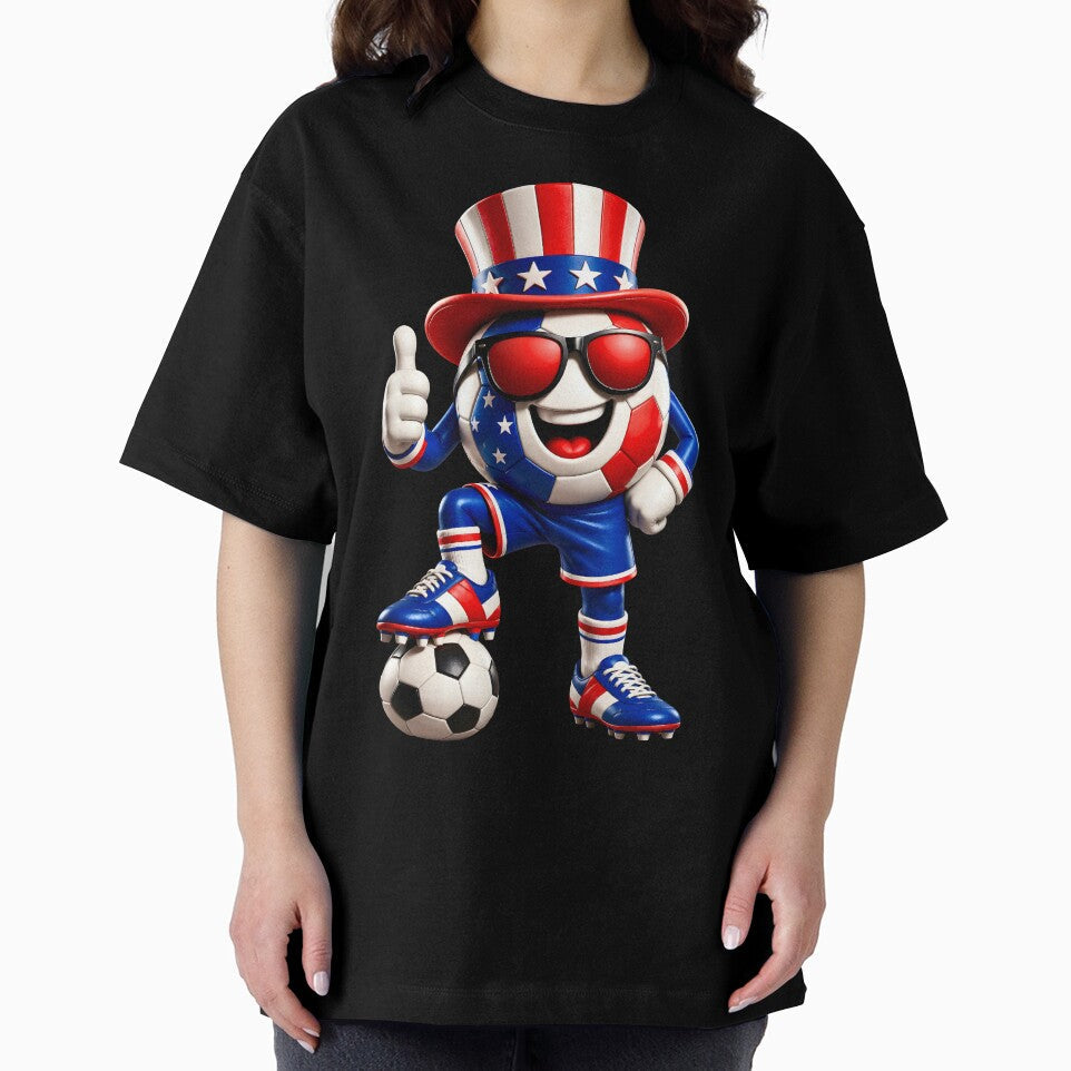 USA Soccer Mascot Funny Patriotic Sports Cartoon Graphic by ArtSpark Studio