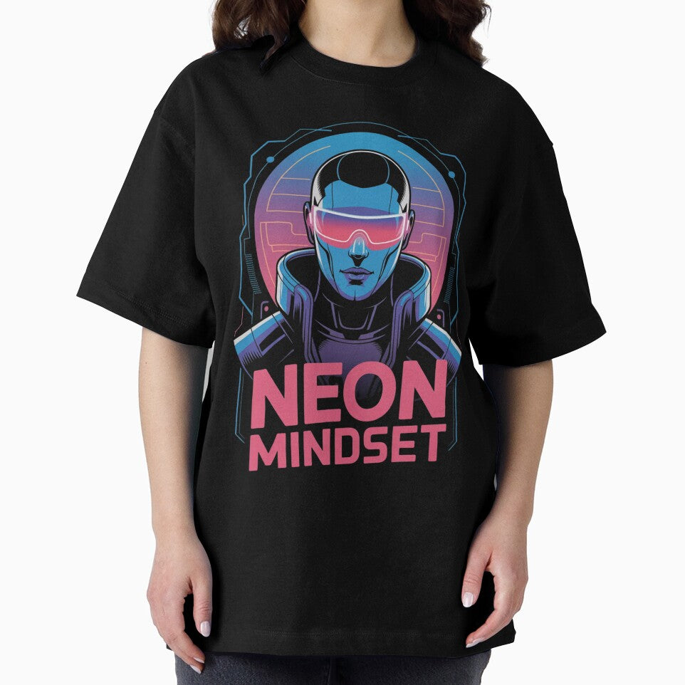 Neon Mindset – Cyberpunk Minimalist Line Art Vector | Futuristic Sci‑Fi Design by Design_Your_Day